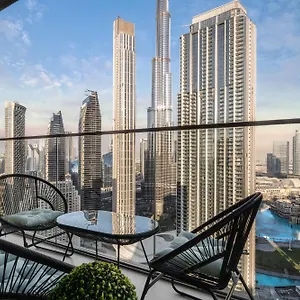  شقة Sky-high Gem: Burj Khalifa & Fountain View